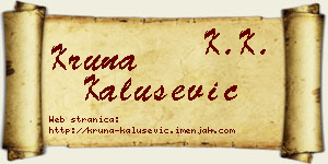Kruna Kalušević vizit kartica